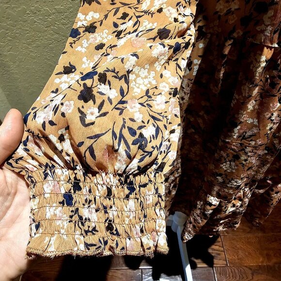 Adyson Parker 1X Mini Floral Baby Doll Silhouette Dress Tired Boho Flowy Ditsy - Picture 4 of 9